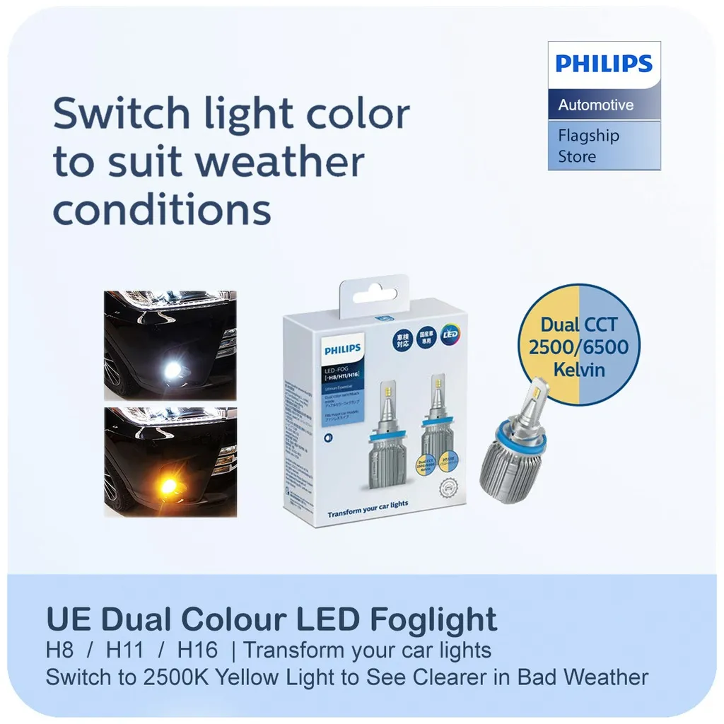 UE Dual Colour LED Fog Light H8 H11 H16.webp
