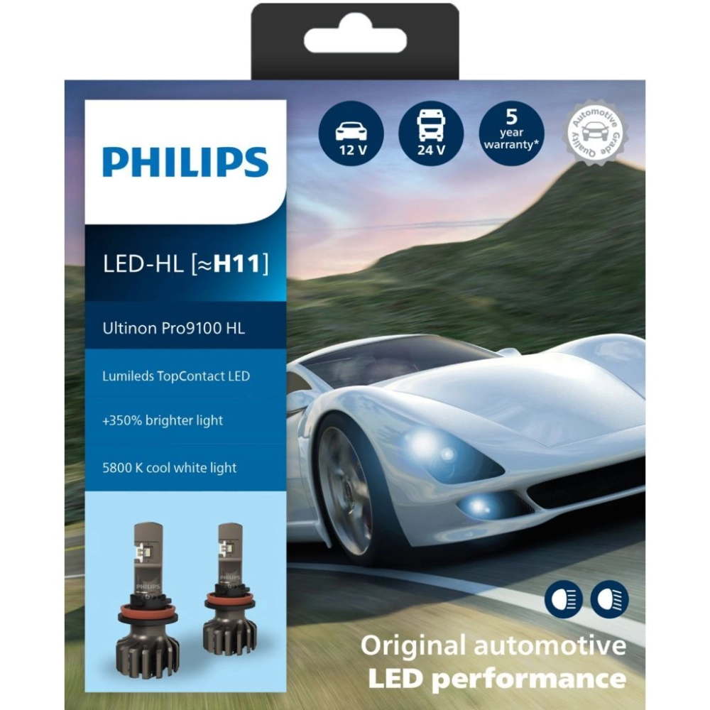 12v/24v LED Headlights | Ultinon Pro9100 +350% H11 (1 Set x 2 Pcs)