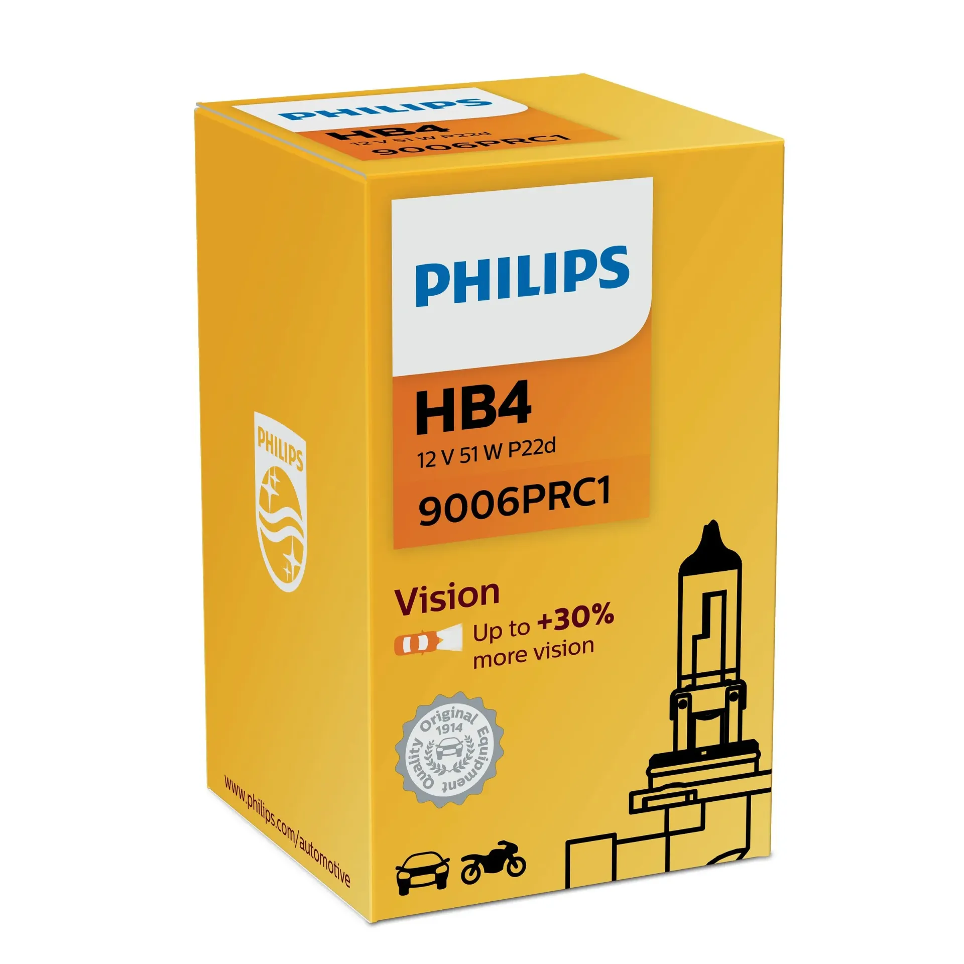 12v Headlights | Premium Vision +30% - HB4 9006 (Single Bulb)