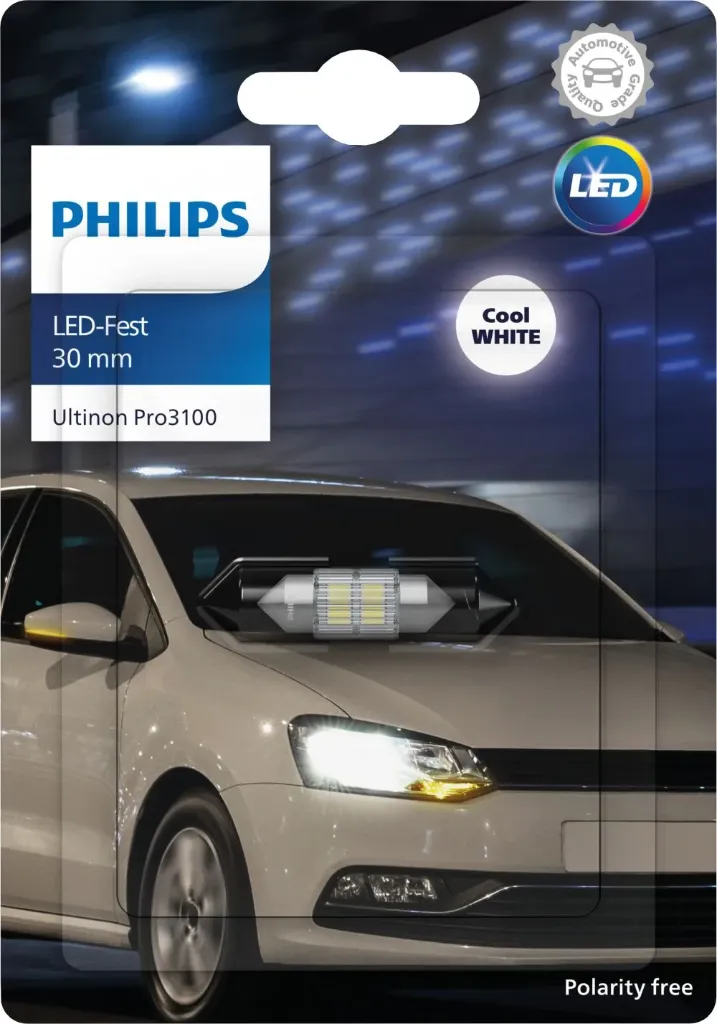 12v LED Signals | Pro3100 Festoon 30mm (30mm - 32mm) (6000K Cool White) (Single Bulb)