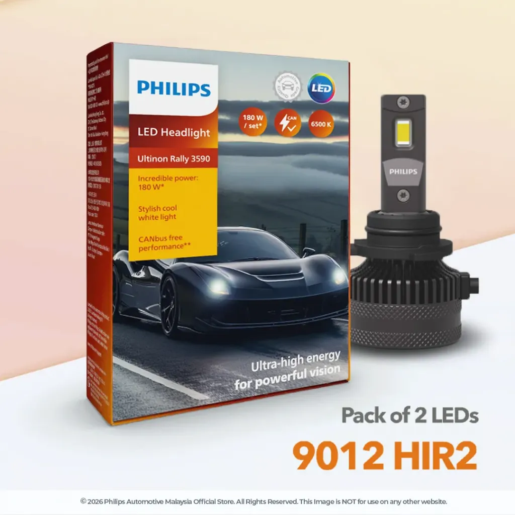 [11012U3590X2] 12v LED Headlights | Ultinon Rally 3590 High Power 90W - HIR2 9012 (1 Set x 2 Pcs)