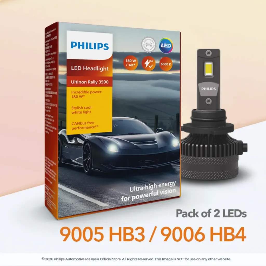 [11005U3590X2] 12v LED Headlights | Ultinon Rally 3590 High Power 90W - HB3 9005 & HB4 9006 (1 Set x 2 Pcs)