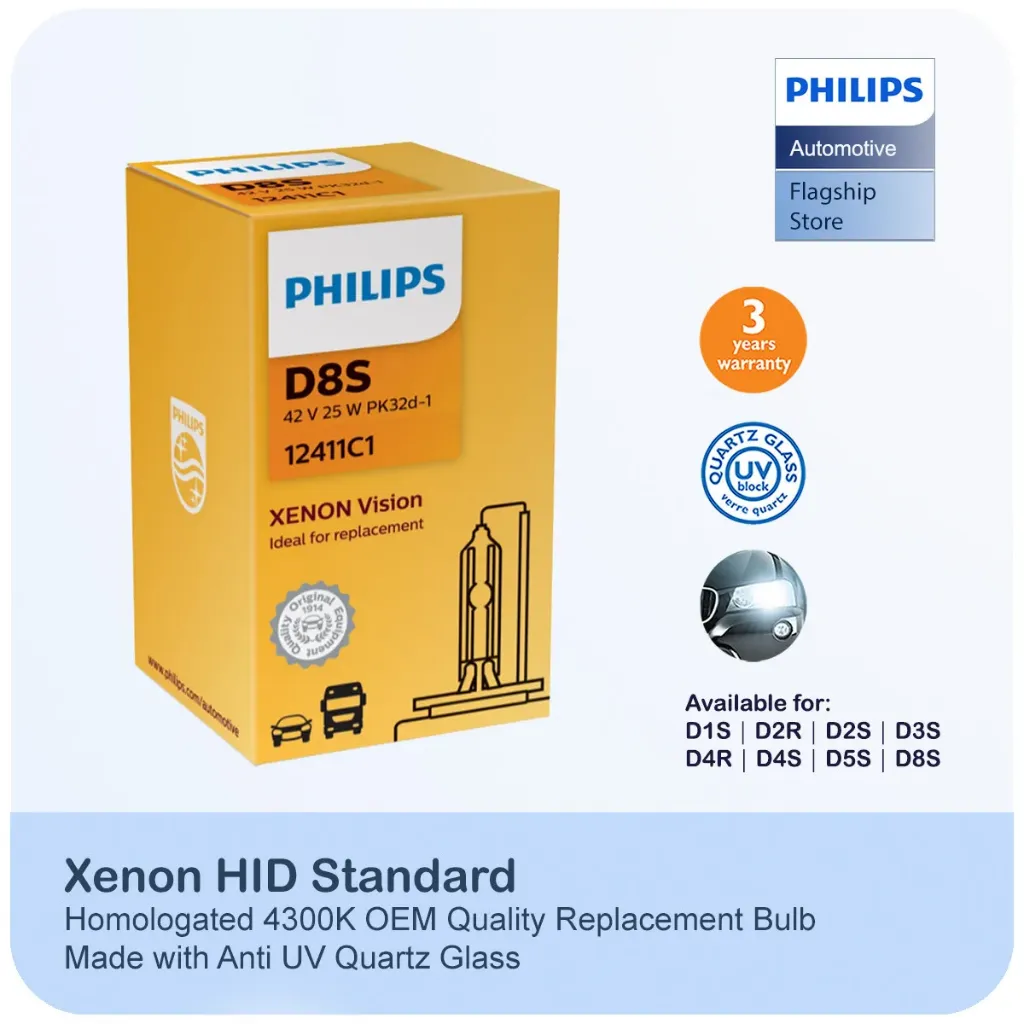 [12411C1] HID Headlights | Xenon Standard D8S (Single Bulb)
