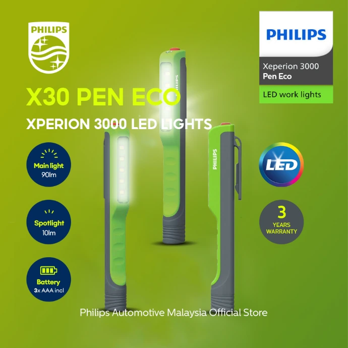 [X30PECOX1] Xperion 3000 LED Work Lights | ECO LED Penlight (Batteries Included) (1 Unit)
