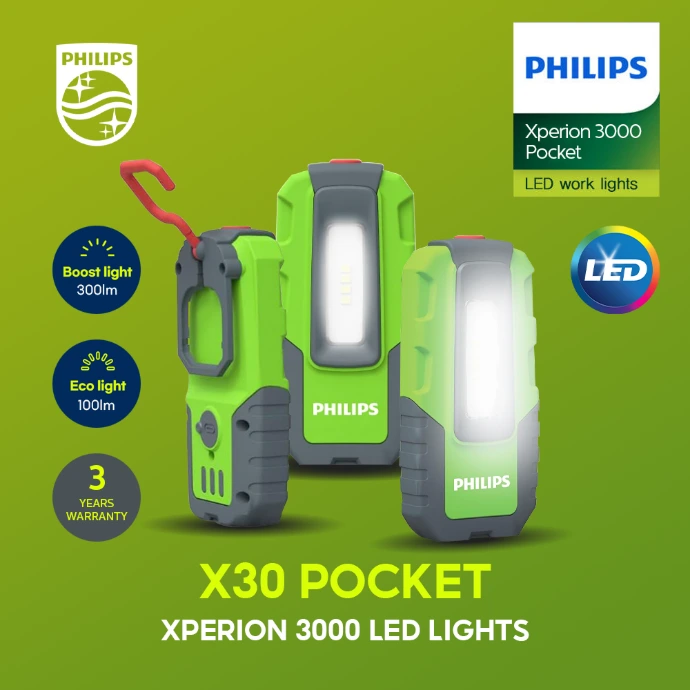 [X30POCKX1] Xperion 3000 LED Work Lights | Pocket  (1 Unit)