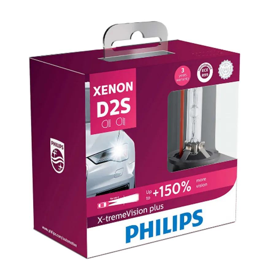 [85122XV2X2] HID Headlights | Xenon XtremeVision Plus +150% - D2S (4800K) (1 Set x 2 Pcs)