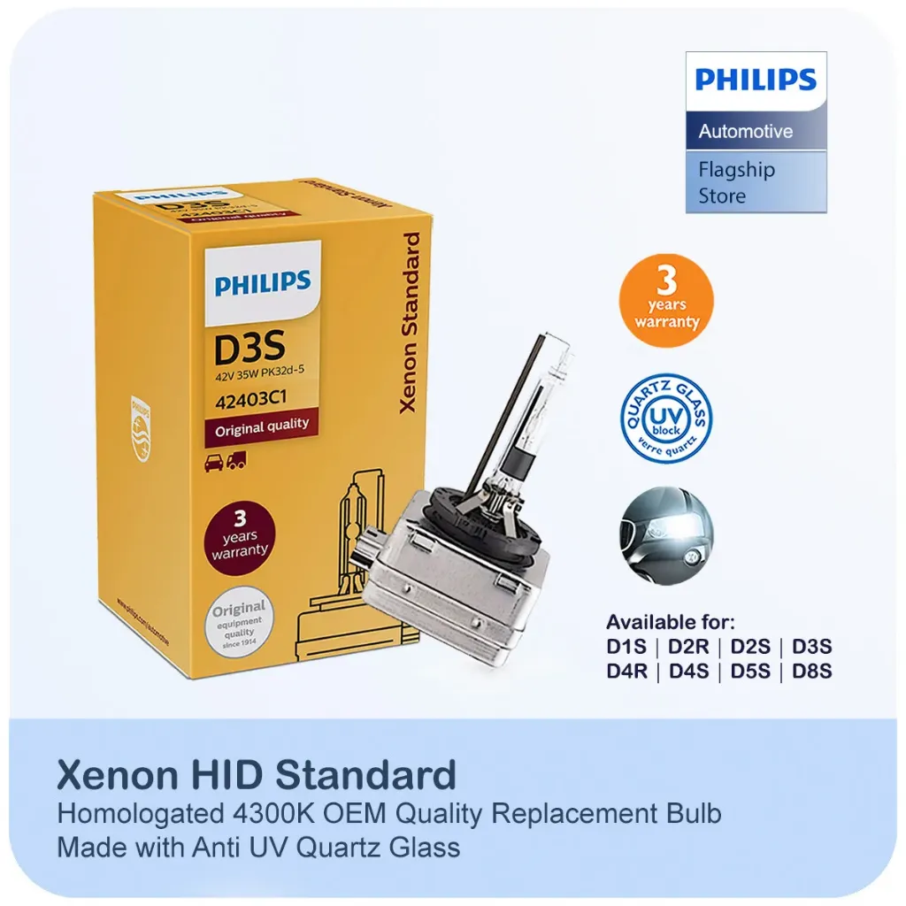 [42403C1] HID Headlights | Xenon Standard D3S (Single Bulb)