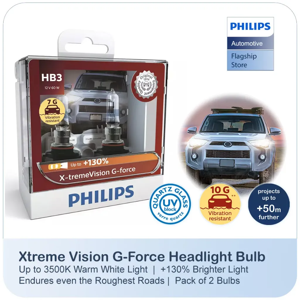 [9005XVGS2] 12v Headlights | Xtreme Vision G-Force +130% - HB3 9005 (1 Set x 2 Pcs)